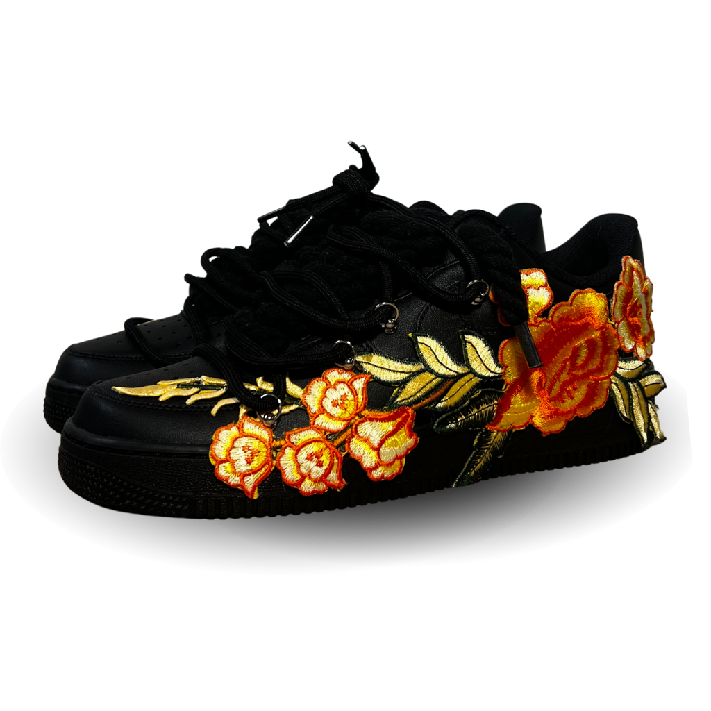 Nike Air Force 1 Black Rose Yellow Laced Up Csanadsoles