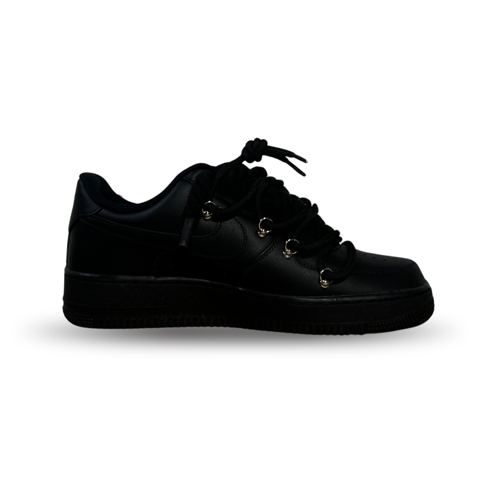 Nike Air Force 1 Black Rose Yellow Laced Up Belső oldalnézet