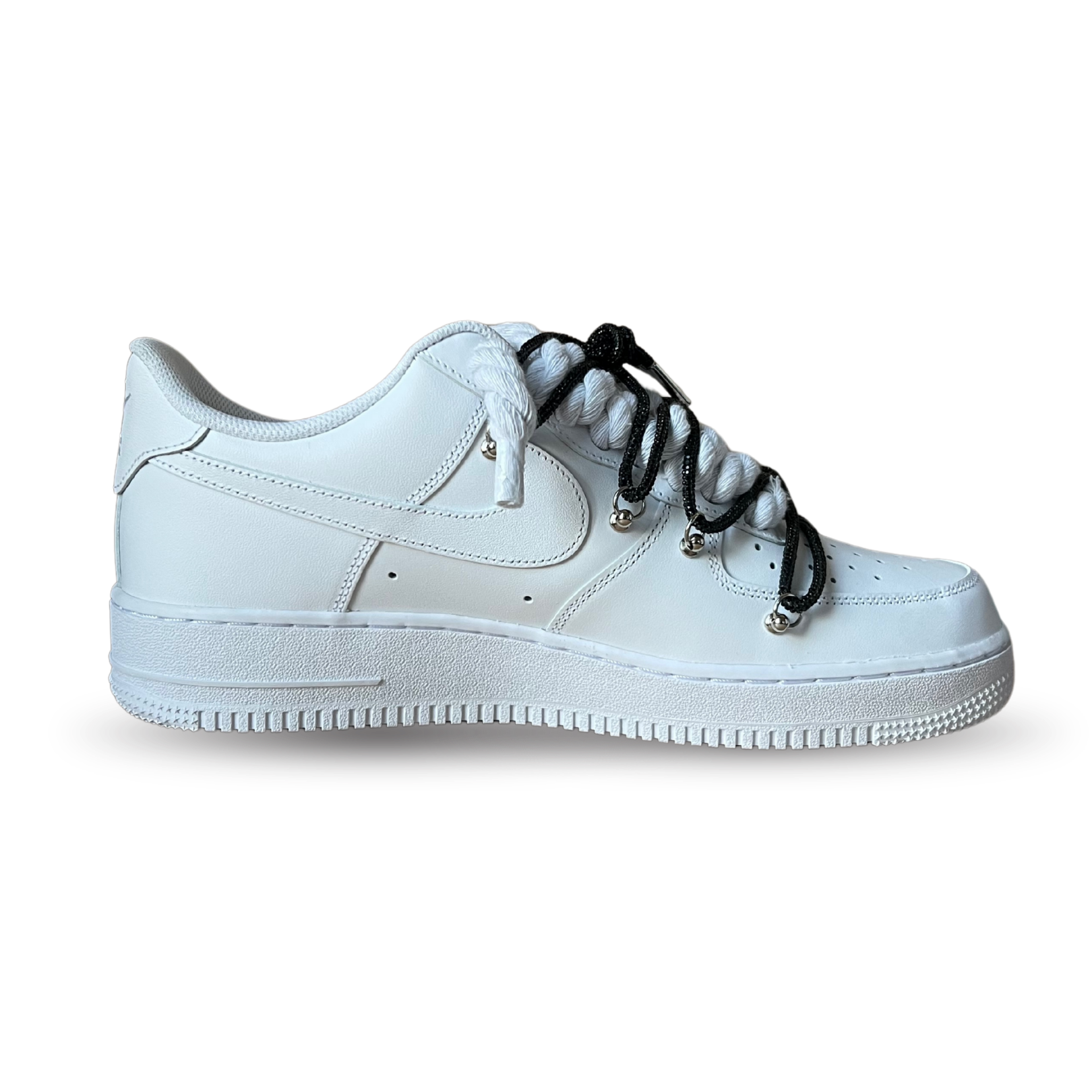 Nike Air Force 1 Diamond Rope Lace Black Belső oldalnézet