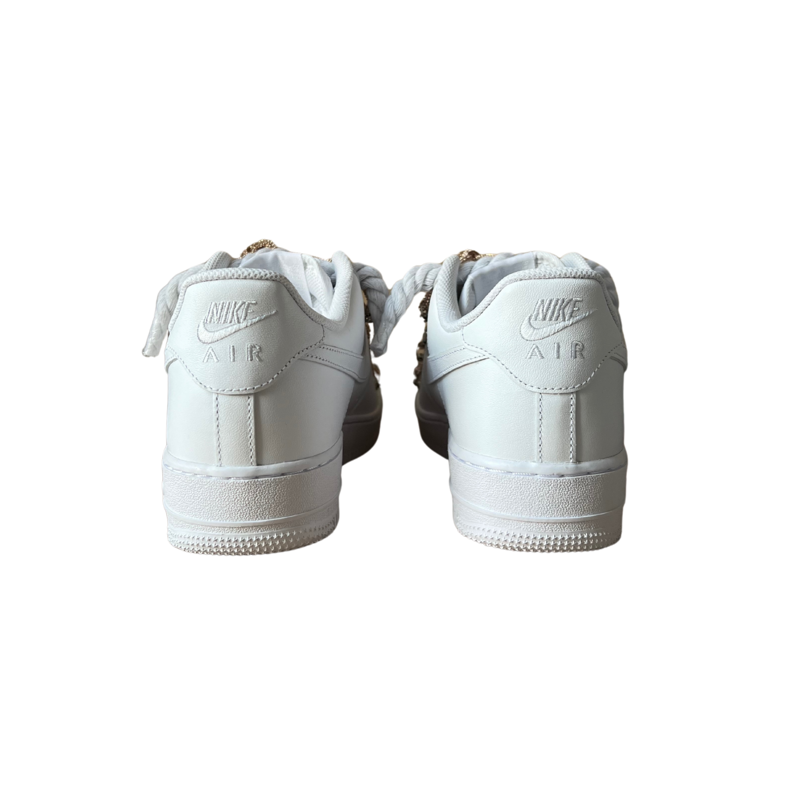 Nike Air Force 1 Diamond Rope Lace Champagne Hátulnézet