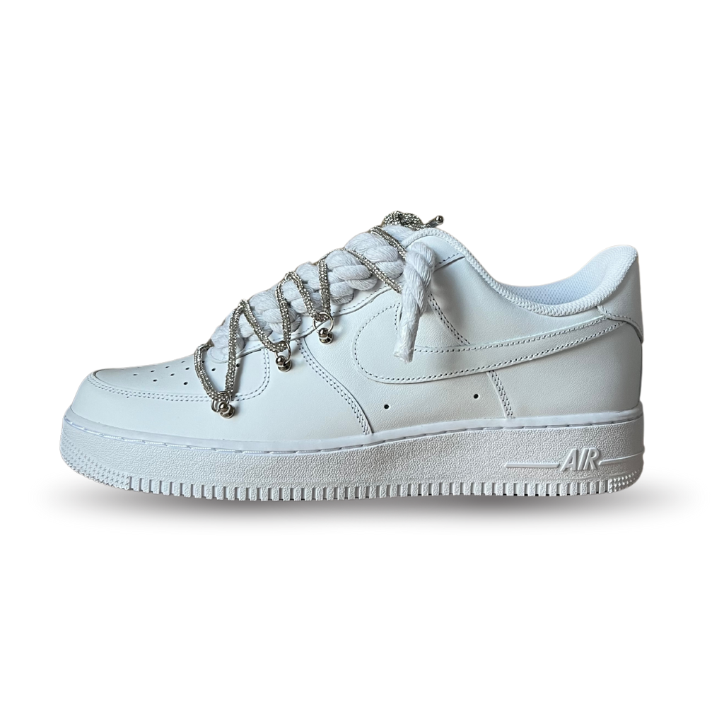Nike Air Force 1 Diamond Rope Lace White Oldalnézet