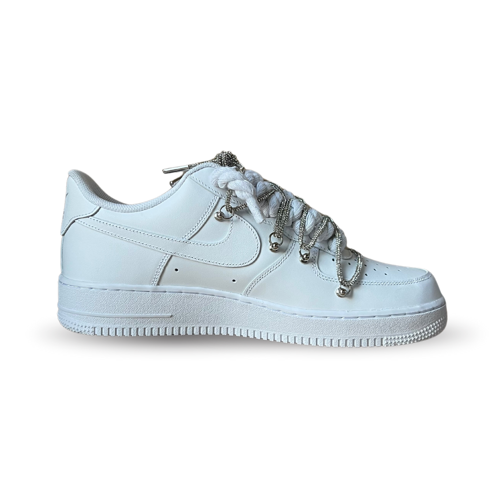 Nike Air Force 1 Diamond Rope Lace White Belső oldalnézet