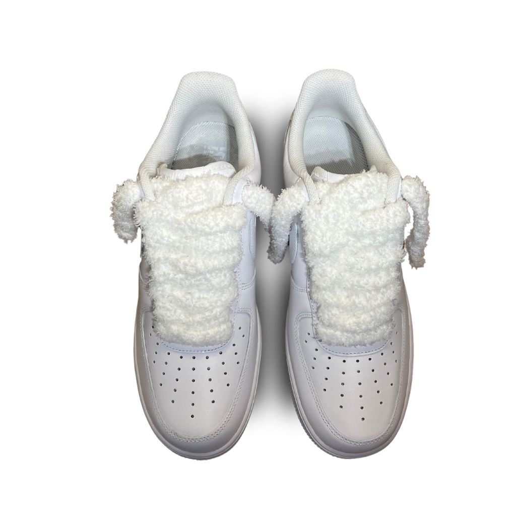 Nike Air Force 1 Fluffy Lace White Felülnézet