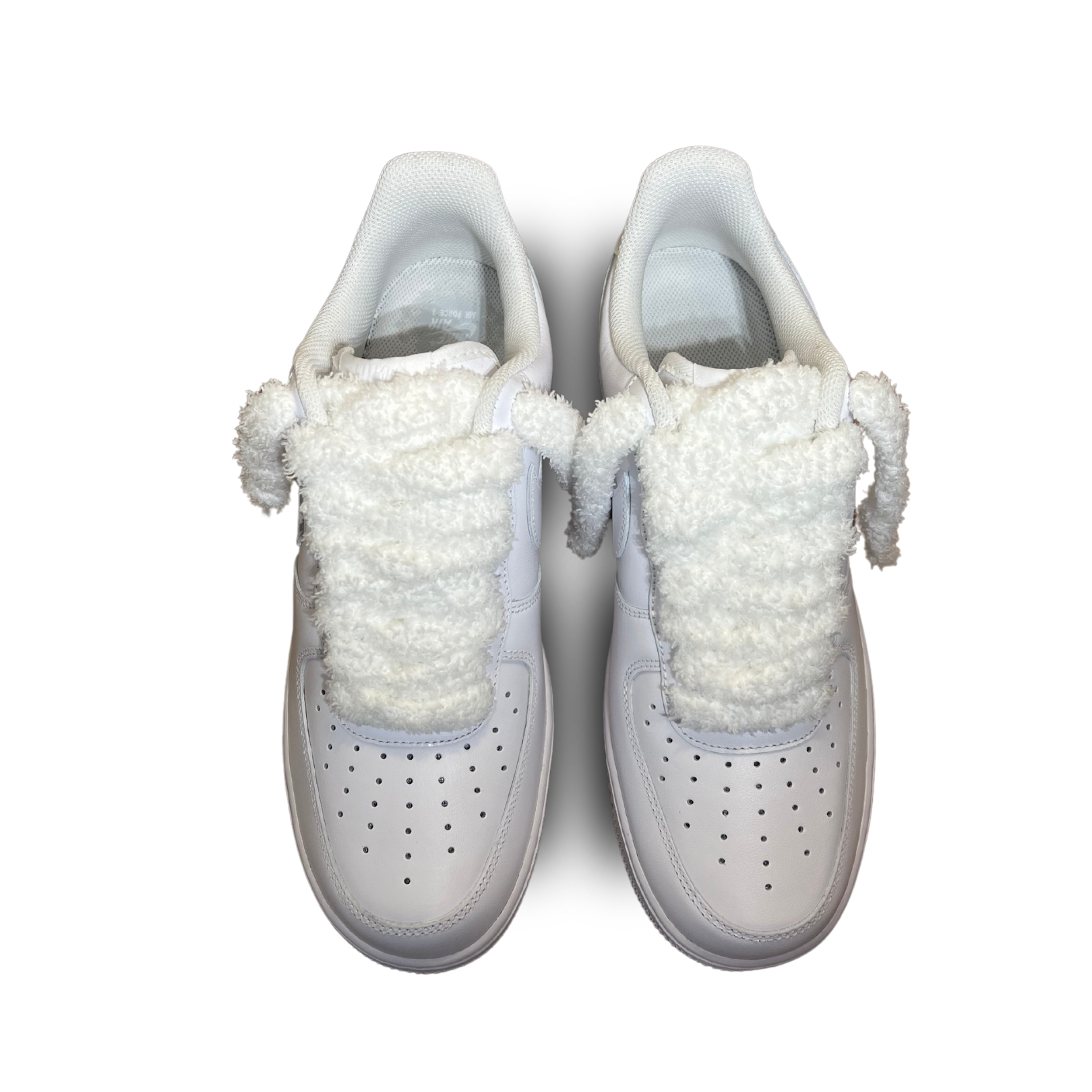 Nike Air Force 1 Fluffy Lace White Felülnézet