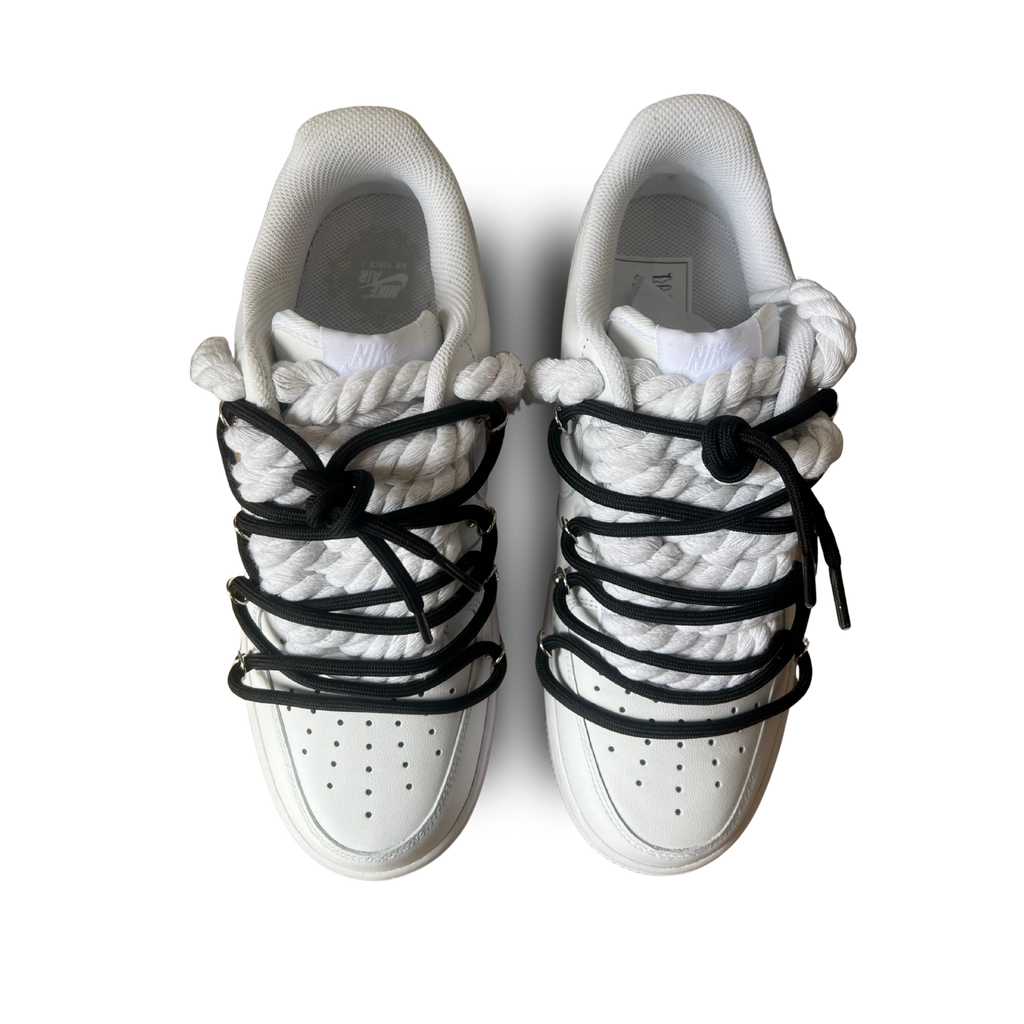 Nike Air Force 1 Laced Up Rope Lace Black Felülnézet