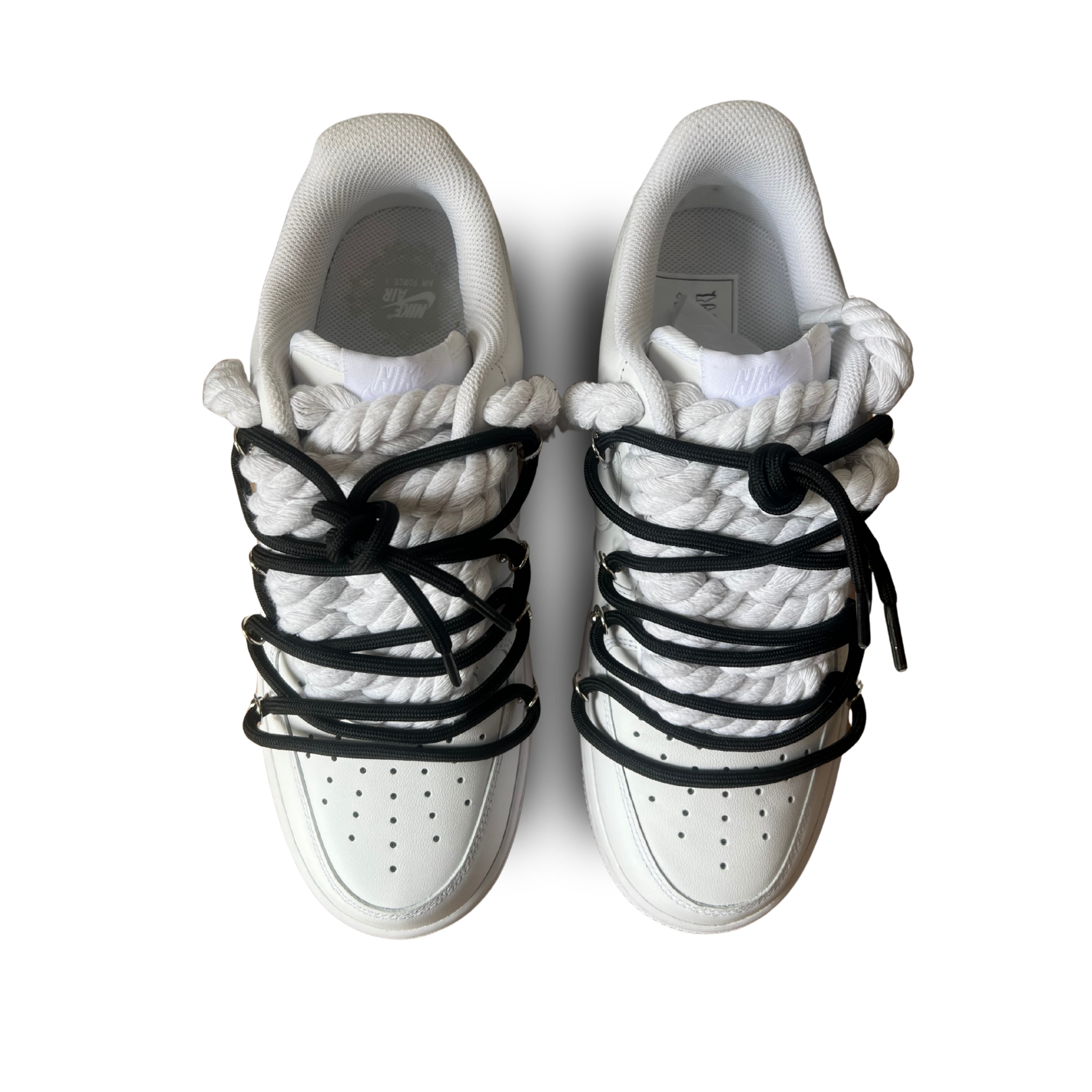 Nike Air Force 1 Laced Up Rope Lace Black Felülnézet