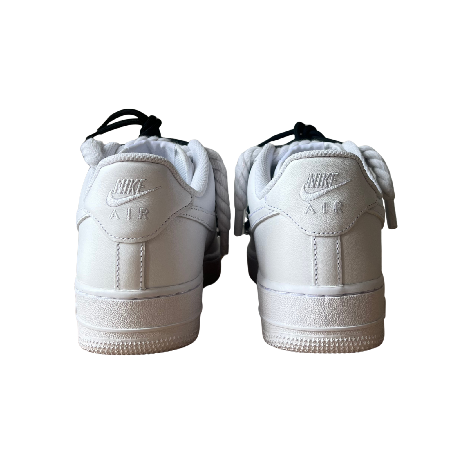 Nike Air Force 1 Laced Up Rope Lace Black Hátulnézet