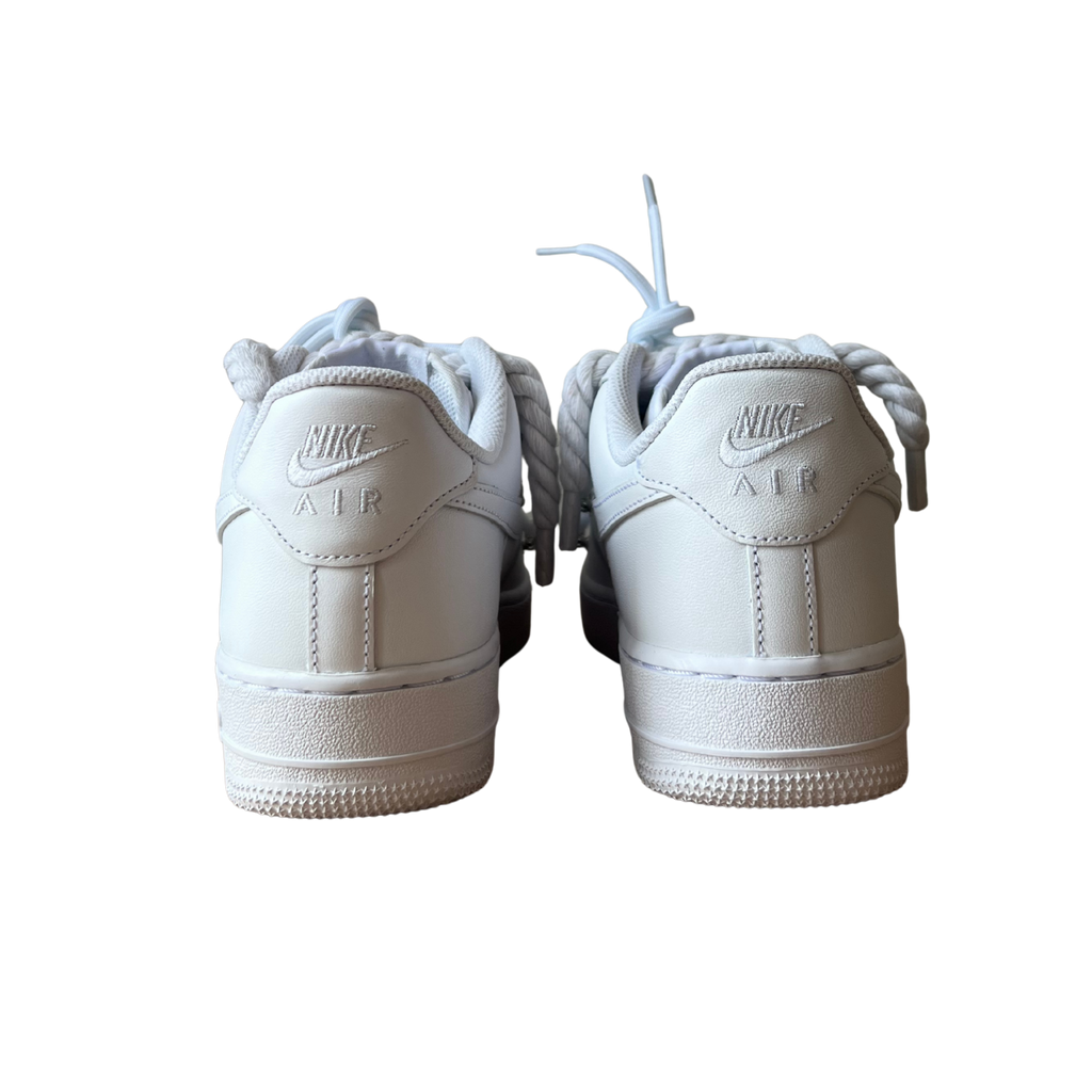 Nike Air Force 1 Laced Up Rope Lace White Hátulnézet