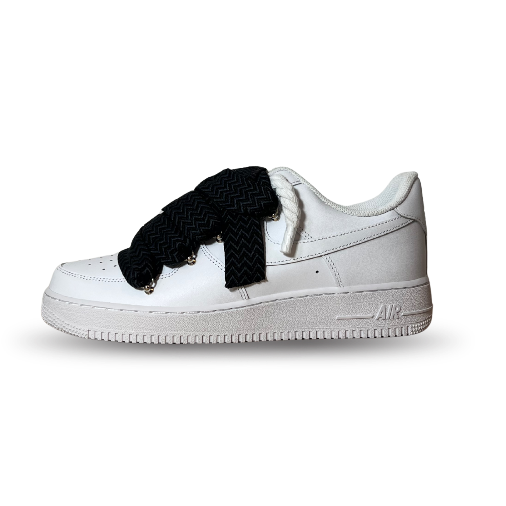 Nike Air Force 1 Lanvin Rope Lace Black Oldalnézet