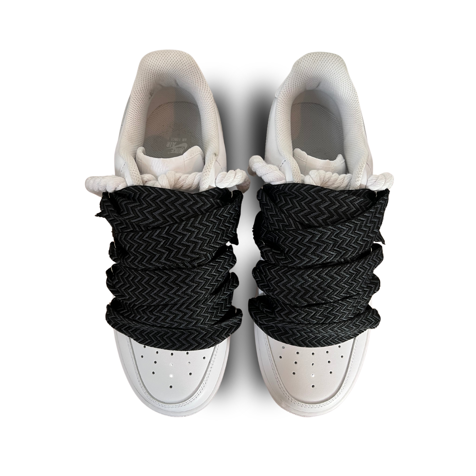 Nike Air Force 1 Lanvin Rope Lace Black Felülnézet