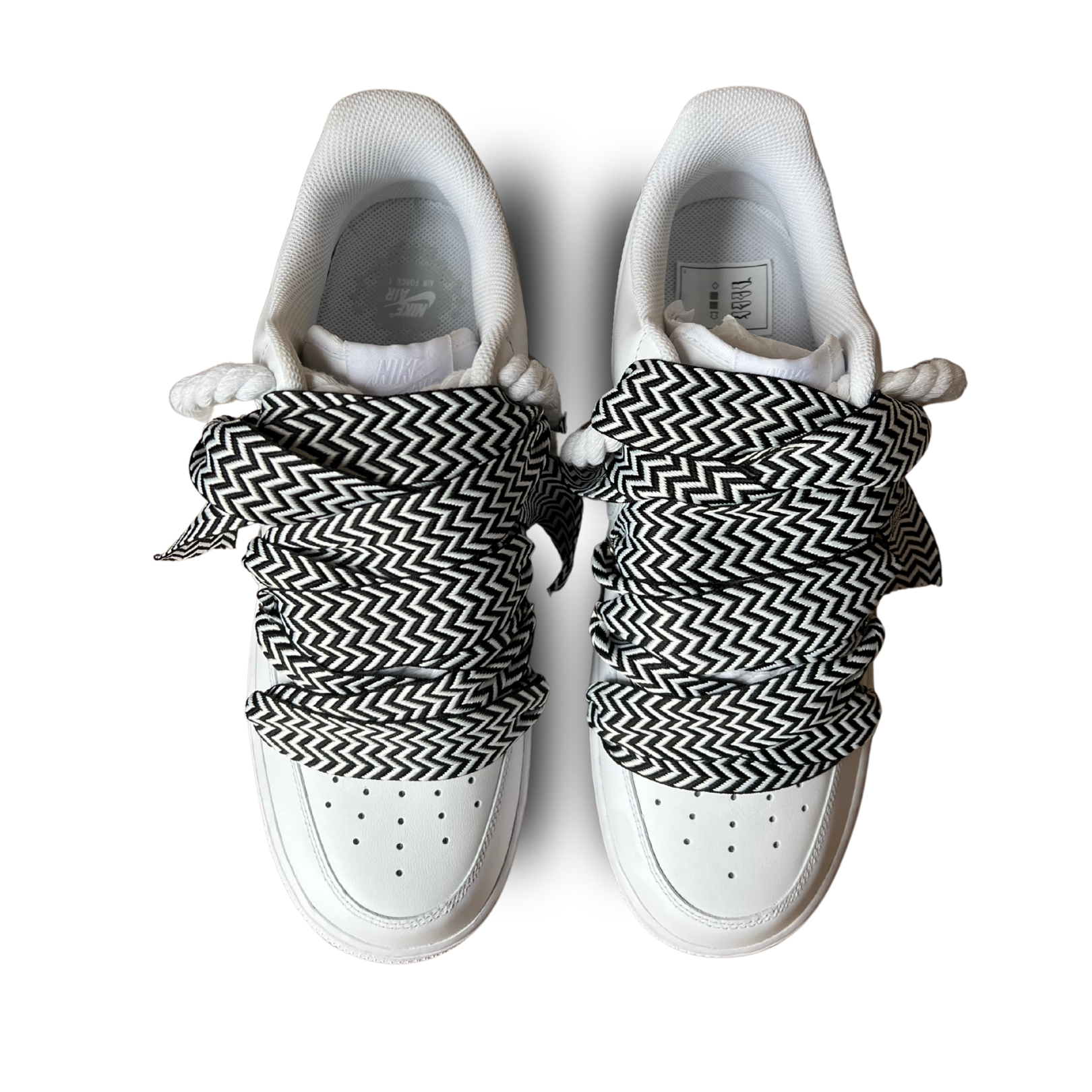 Nike Air Force 1 Lanvin Rope Lace Black White Felülnézet