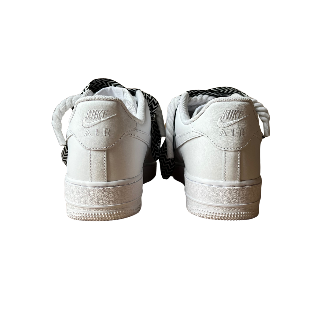 Nike Air Force 1 Lanvin Rope Lace Black White Hátulnézet
