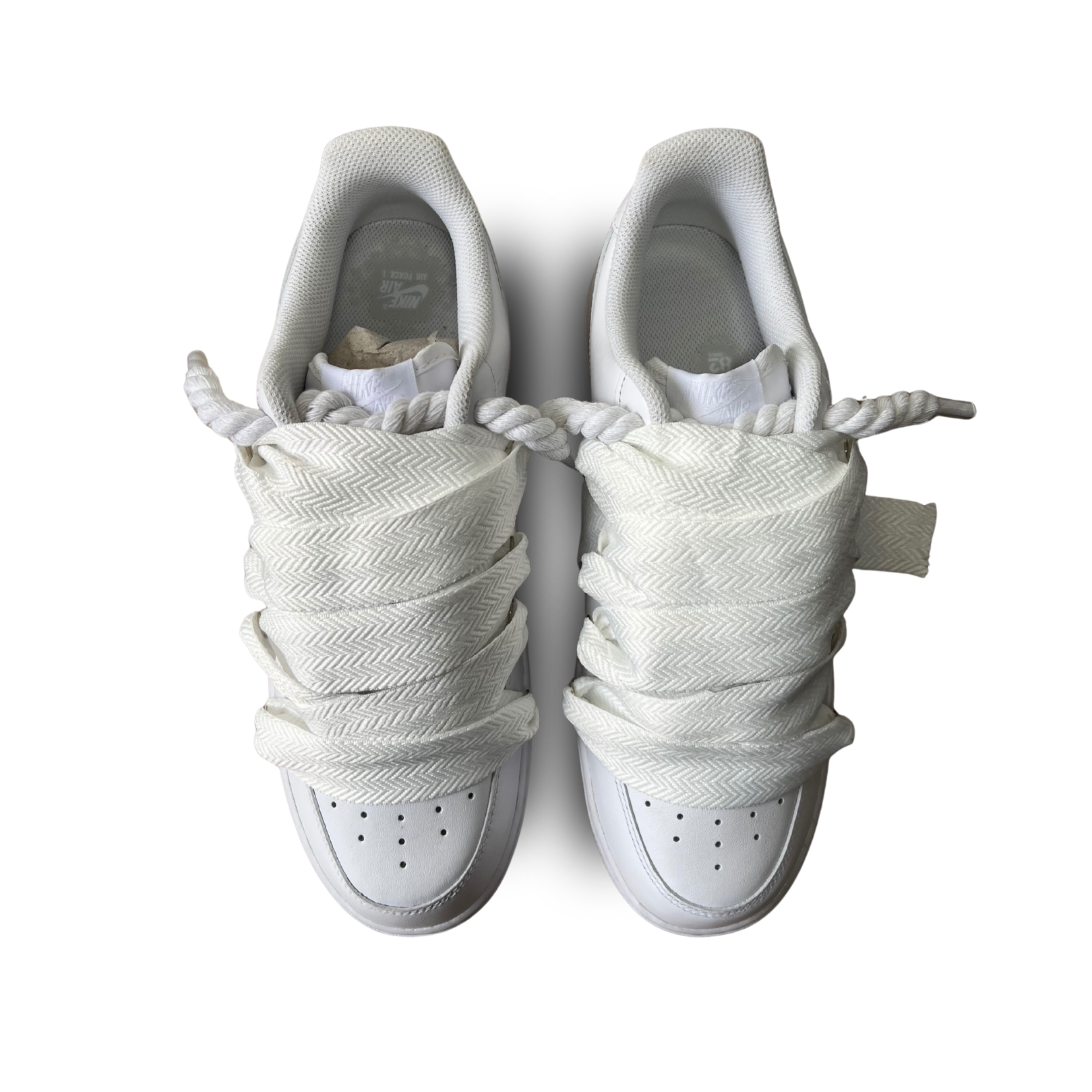 Nike Air Force 1 Lanvin Rope Lace Pure White Felülnézet