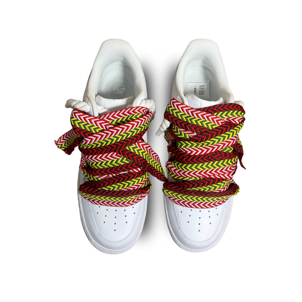 Nike Air Force 1 Lanvin Rope Lace Red Yellow Felülnézet