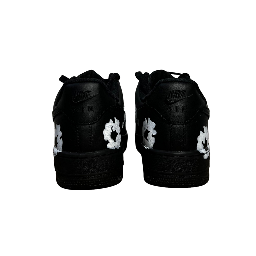 Nike Air Force 1 Low Black Denim Tears Custom Hátulnézet
