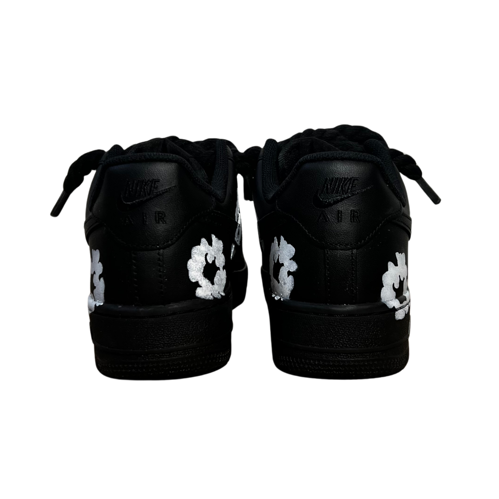 Nike Air Force 1 Low Black Denim Tears Custom Rope Lace Hátulnézet