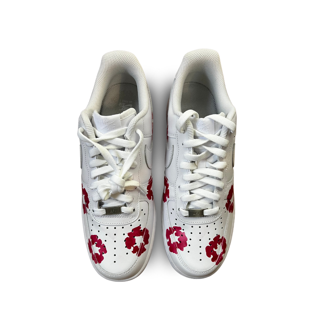 Nike Air Force 1 Low Denim Tears Custom Pink Felülnézet