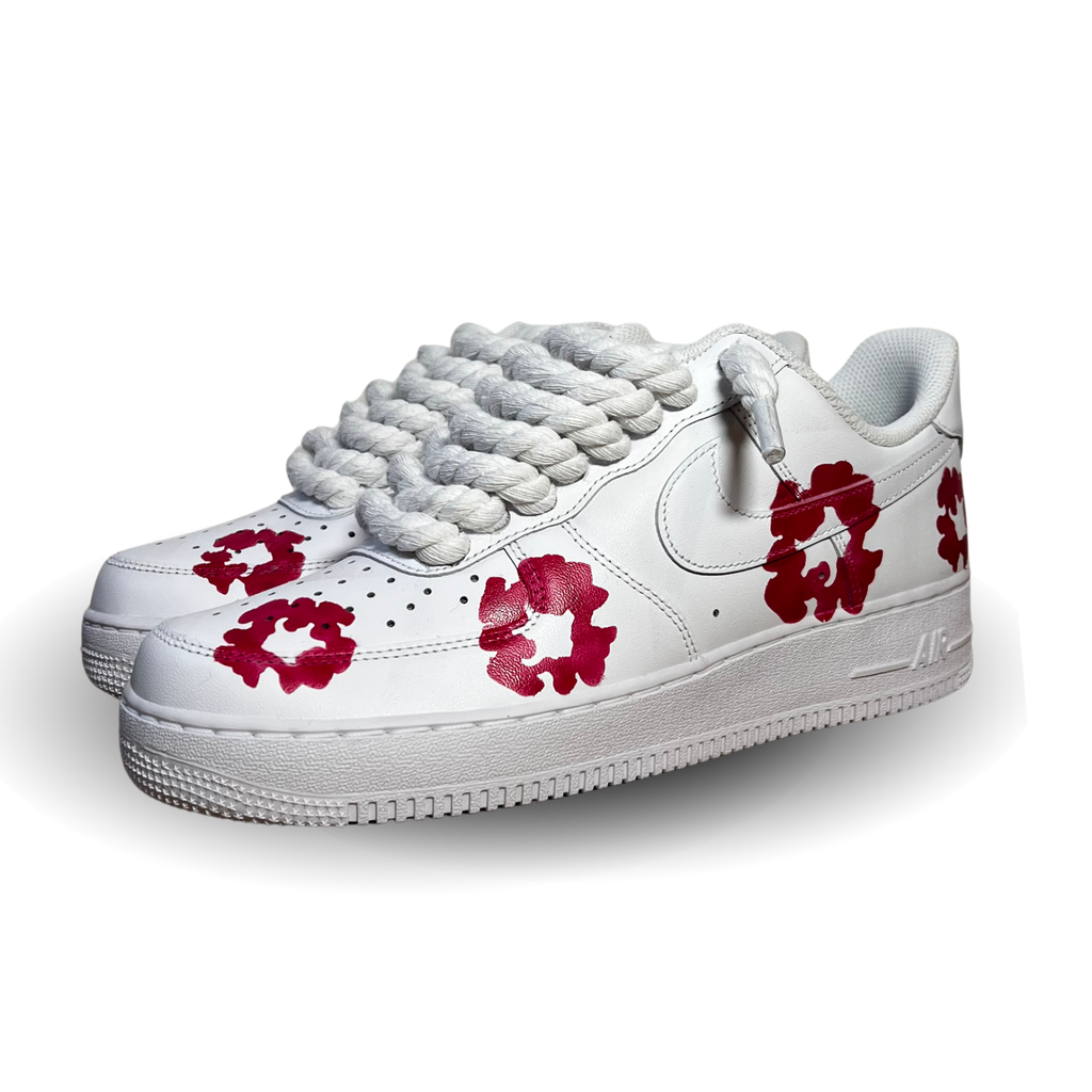 Nike Air Force 1 Low Denim Tears Custom Pink Rope Lace Csanadsoles