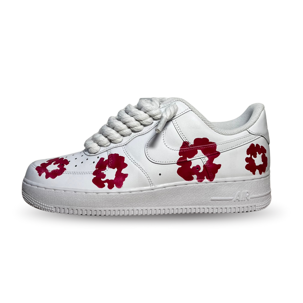 Nike Air Force 1 Low Denim Tears Custom Pink Rope Lace Oldalnézet