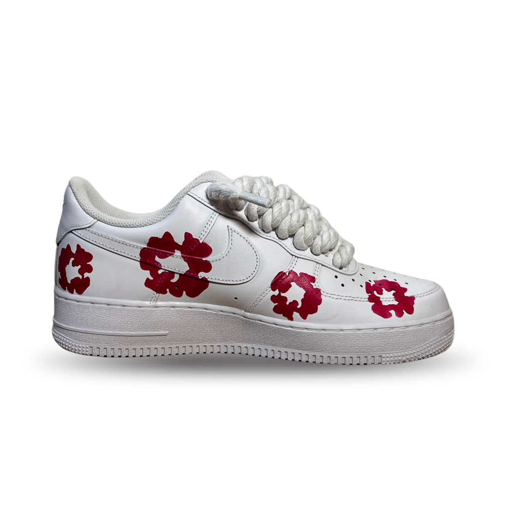 Nike Air Force 1 Low Denim Tears Custom Pink Rope Lace Belső oldalnézet