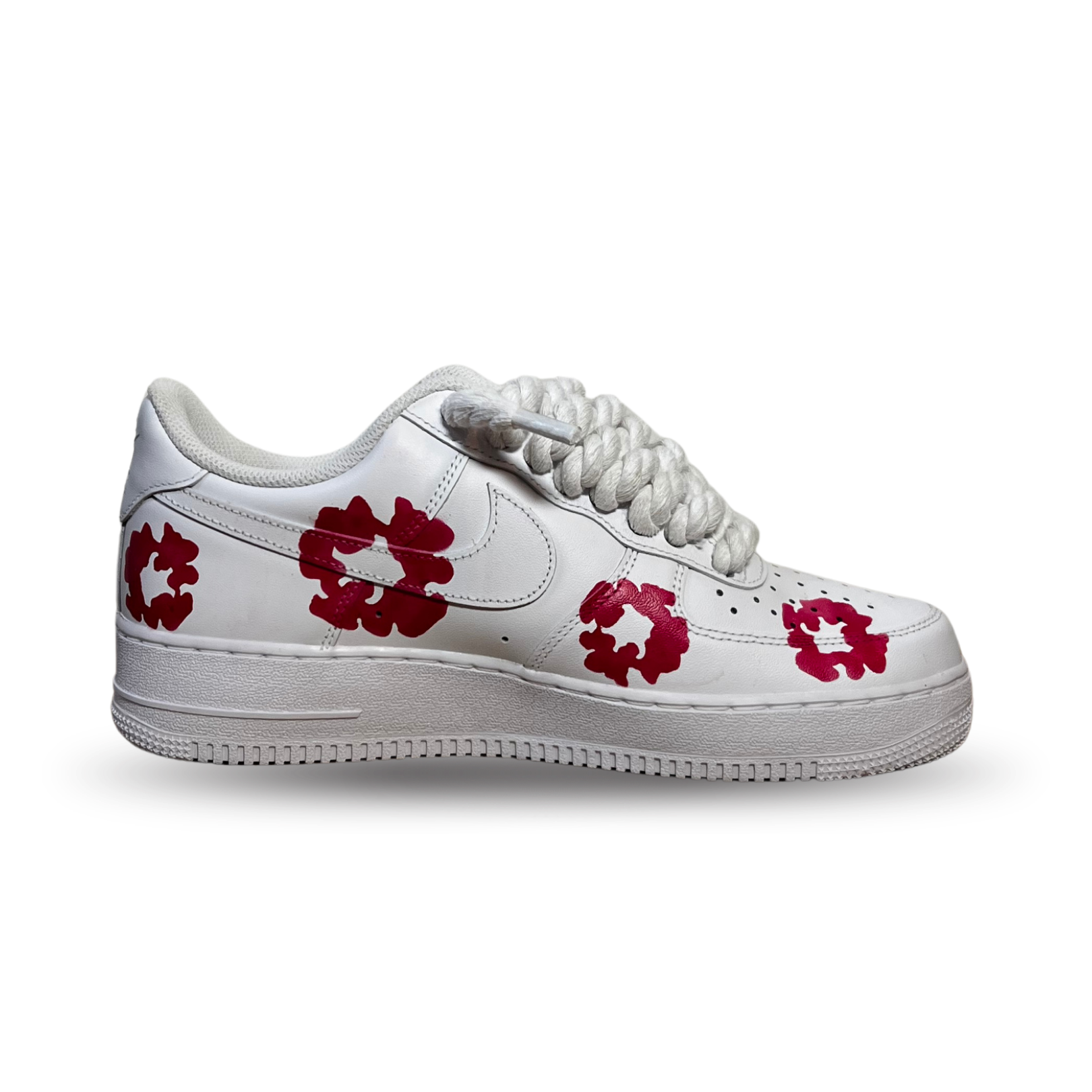 Nike Air Force 1 Low Denim Tears Custom Pink Rope Lace Belső oldalnézet