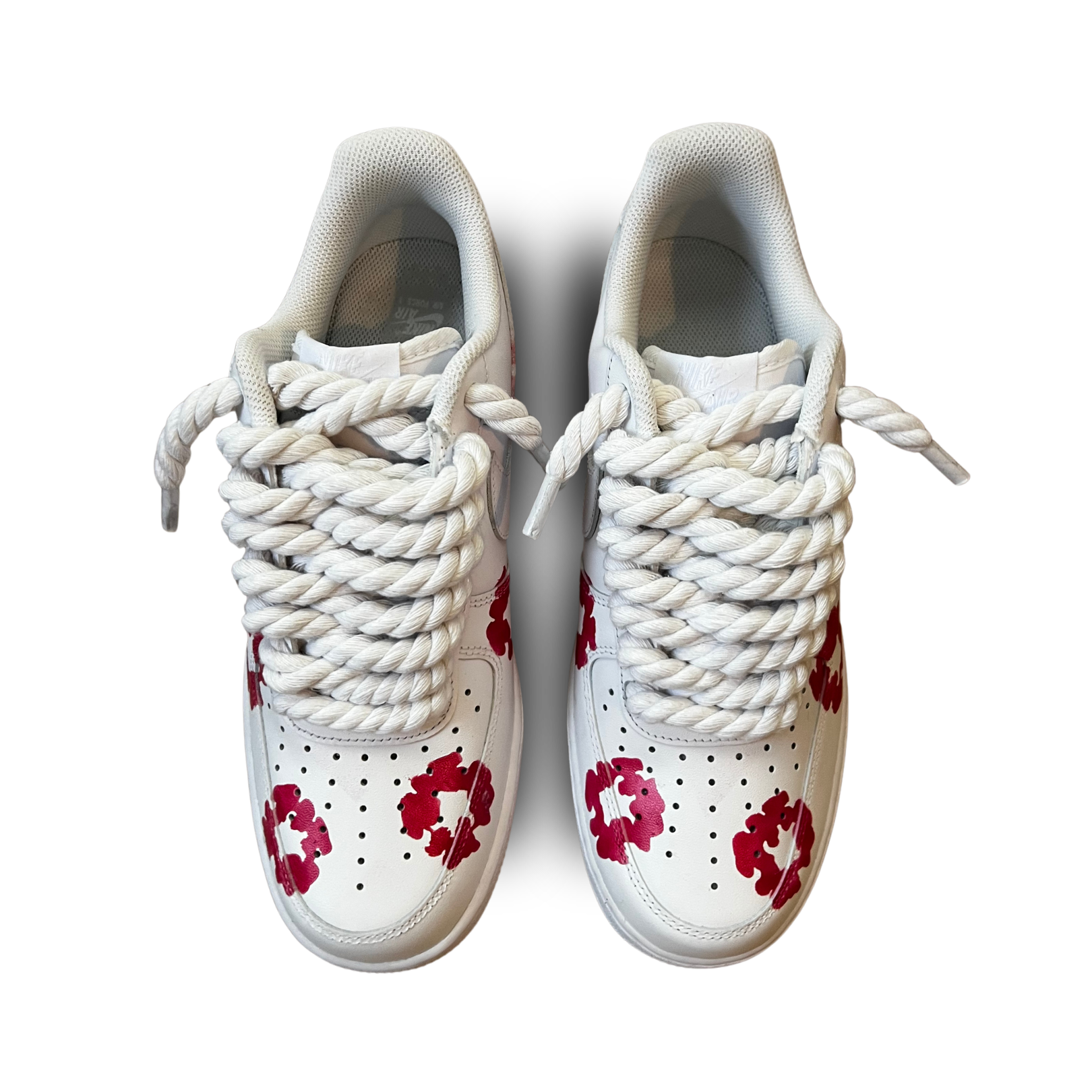 Nike Air Force 1 Low Denim Tears Custom Pink Rope Lace Felülnézet