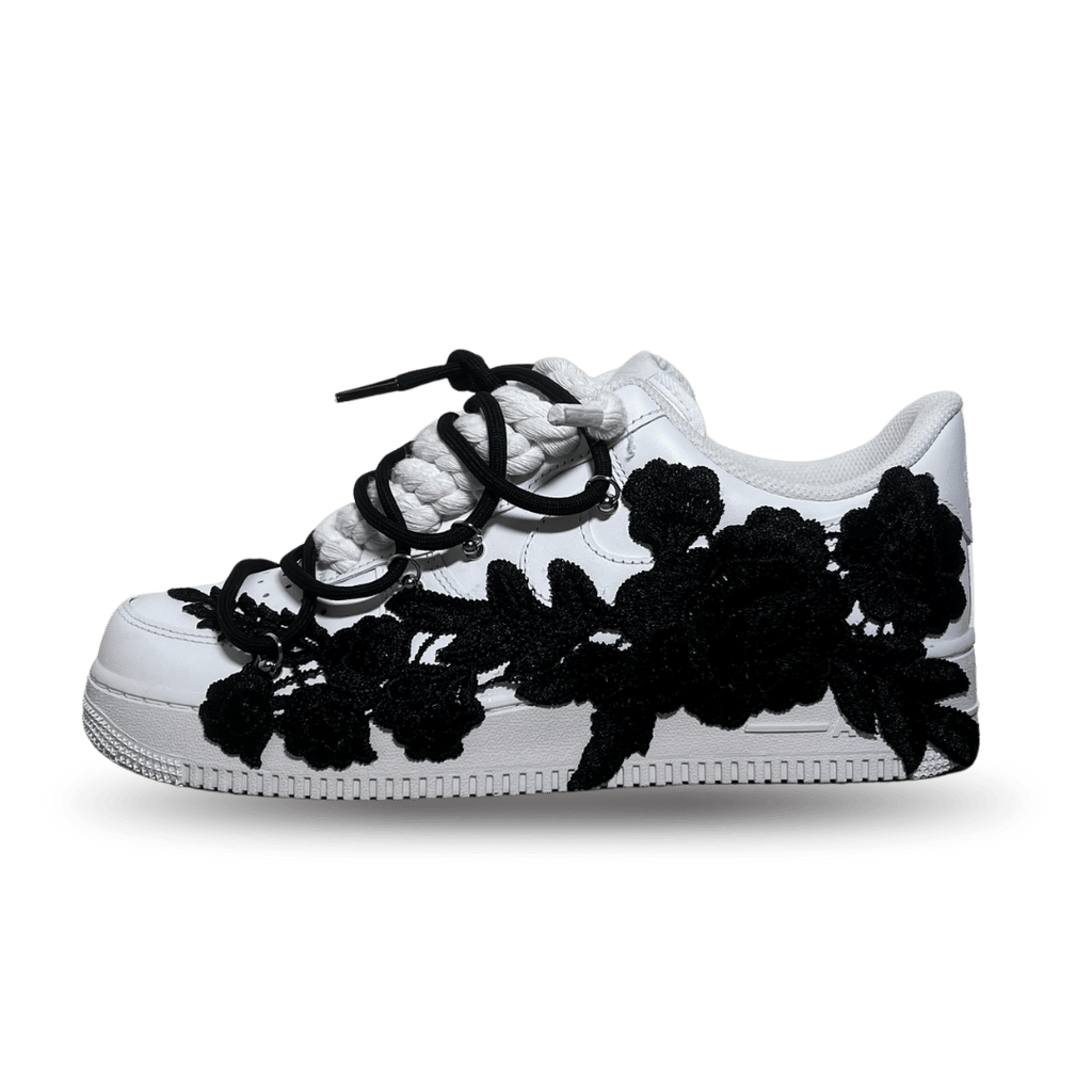 Nike Air Force 1 Rose White Black Laced Up Oldalnézet