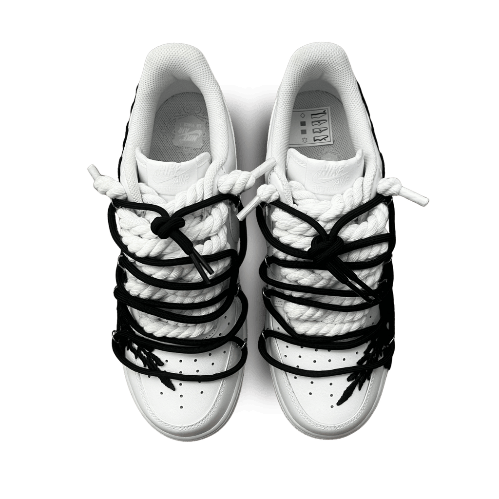 Nike Air Force 1 Rose White Black Laced Up Felülnézet