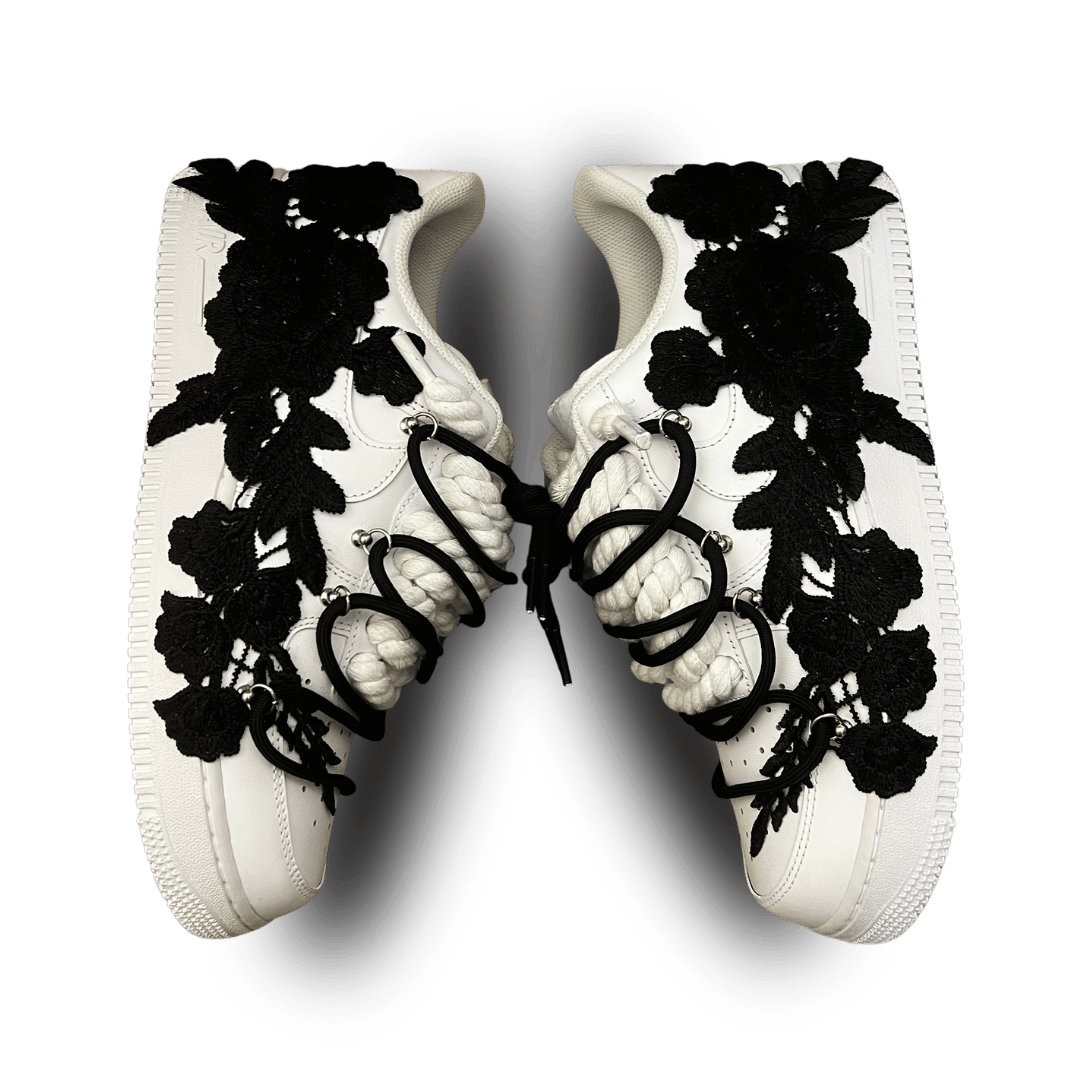 Nike Air Force 1 Rose White Black Laced Up Rose nézet