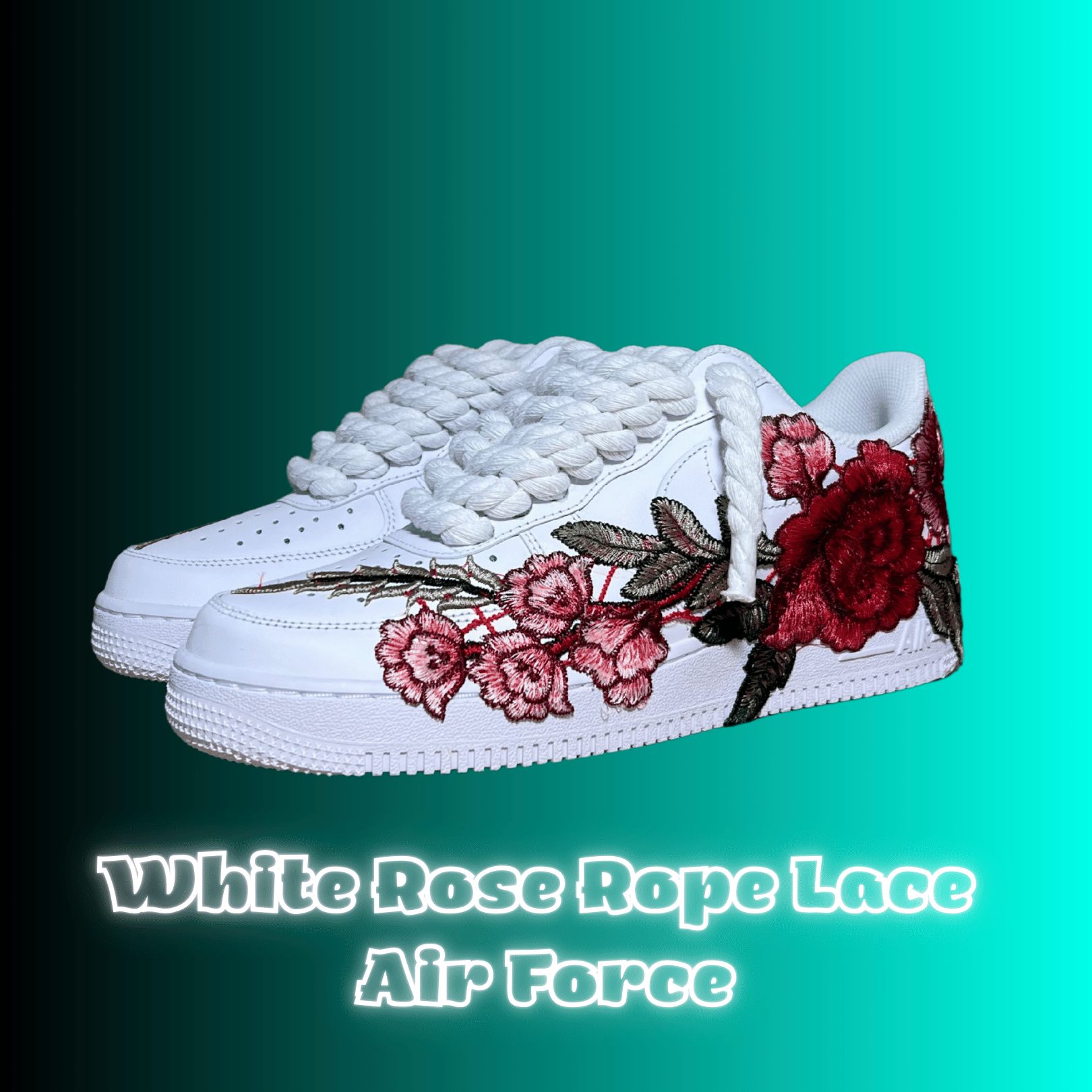 White Rose Rope Lace Air Force