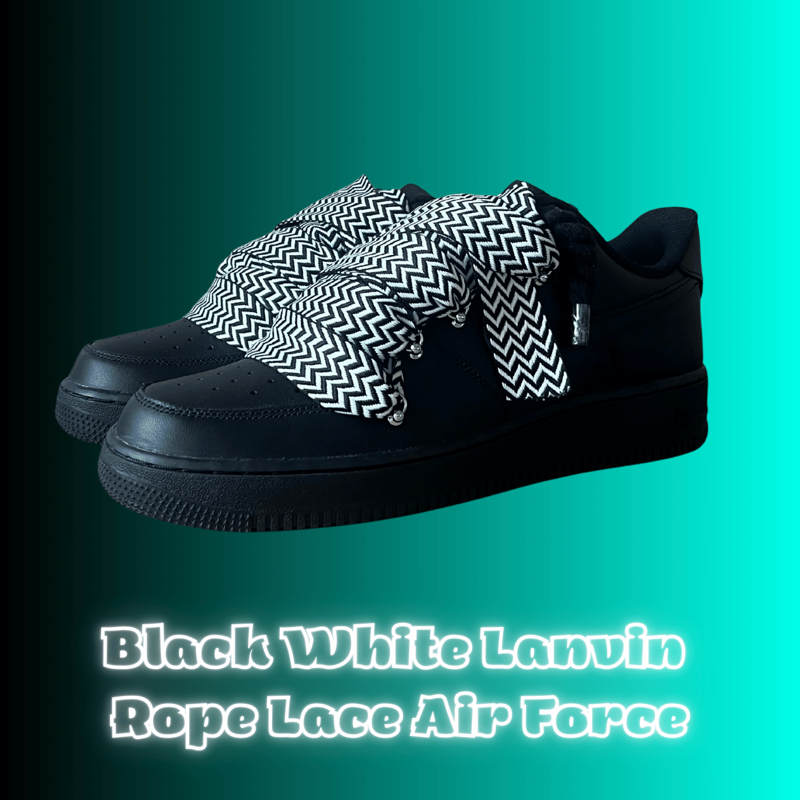 Black Lanvin Rope Lace Air Force Bundle